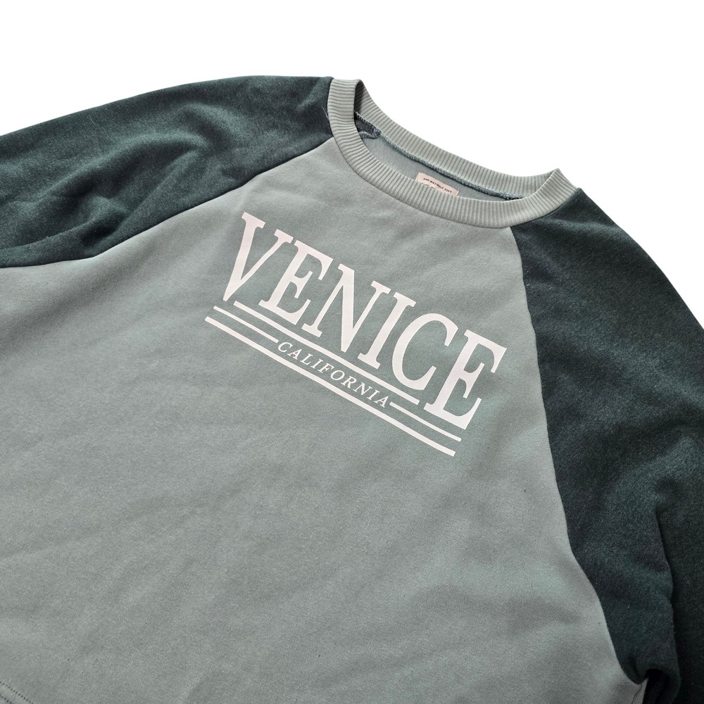 American Eagle Venice California Raglan Sweatshirt Green Womensā M Cropped